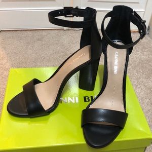 Black Ankle Strap Block heel sandal